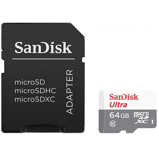 SanDisk Ultra microSD 64GB (SDXC UHS-I Class 10 100 MB/s) Memory Card with SD Adapter