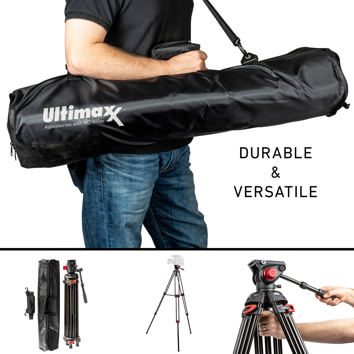 ULTIMAXX 72" Professional Deluxe Video Tripod