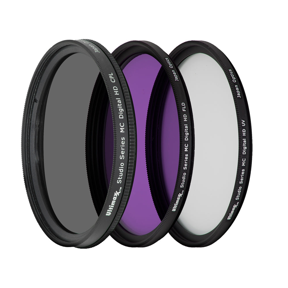 ULTIMAXX 3 Piece Multi Coated HD Filter Kit 37mm (UV, CPL, FLD)