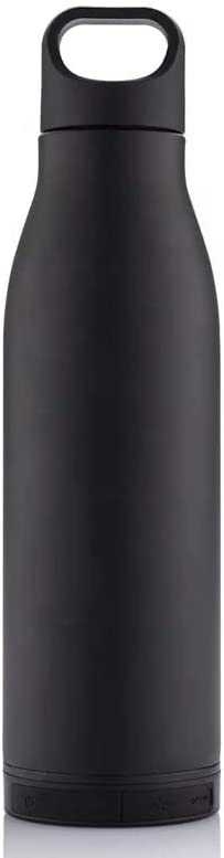 Aluminum Insulated Water Bottle w/ Power Bank - Black