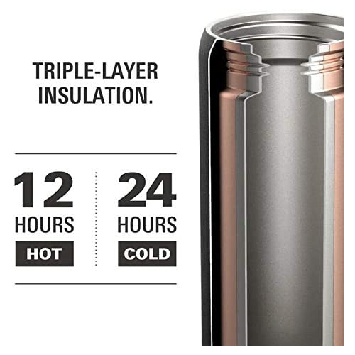 Aluminum Insulated Water Bottle w/ Power Bank - Black