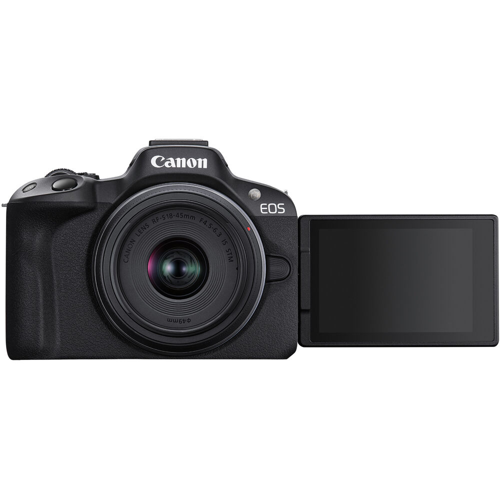 Canon EOS R50 Mirrorless Camera w/ 18-45mm and 55-210mm Lenses (Black)