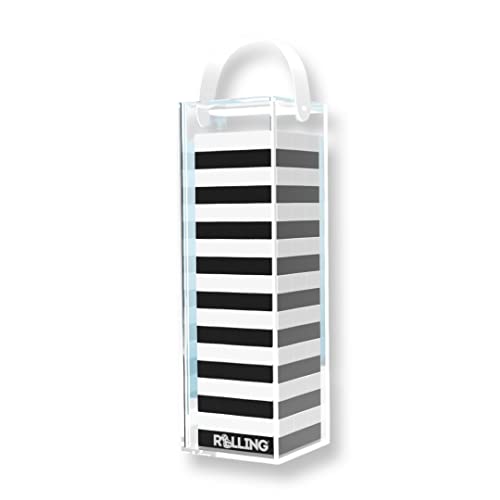 JENGA - CLEAR w/ Solid BLACK and Solid WHITE CUBES