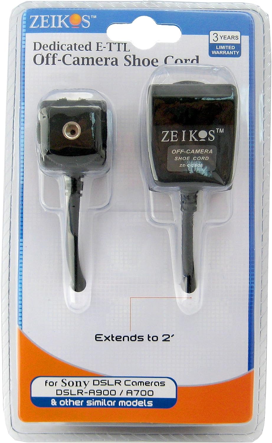 Zeikos ZE-OCSCS Off Camera Flash Cord for Sony Cameras (Black)