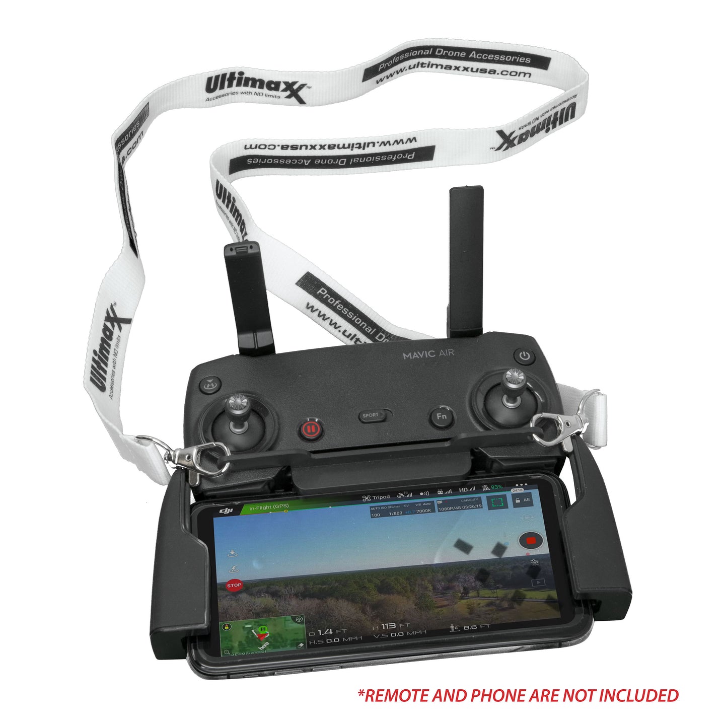 ULTIMAXX Remote Control Bracket W/ Lanyard for All Mavics & Sparks