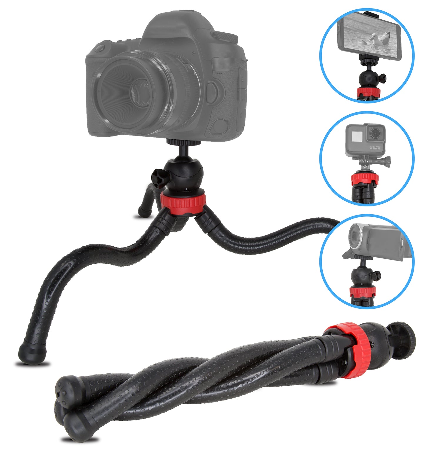 ULTIMAXX 12" FLEXIBLE TRIPOD WITH PHONE HOLDER