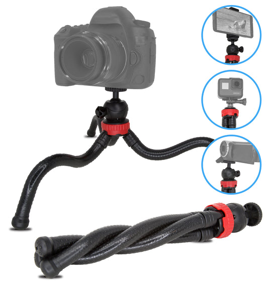 ULTIMAXX 12" FLEXIBLE TRIPOD WITH PHONE HOLDER