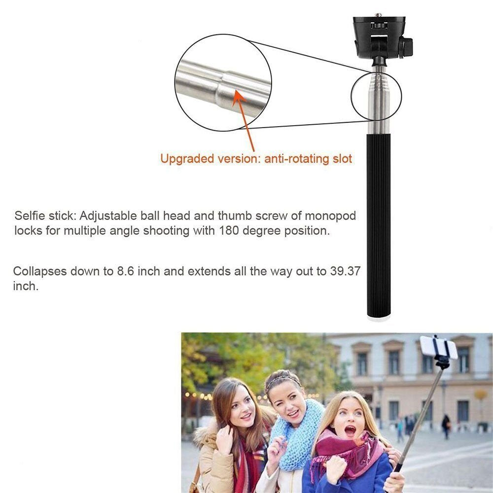 Ultimaxx HAND MONOPOD SELFIE with Action Camera / GoPro (Go-Pro) Adapter