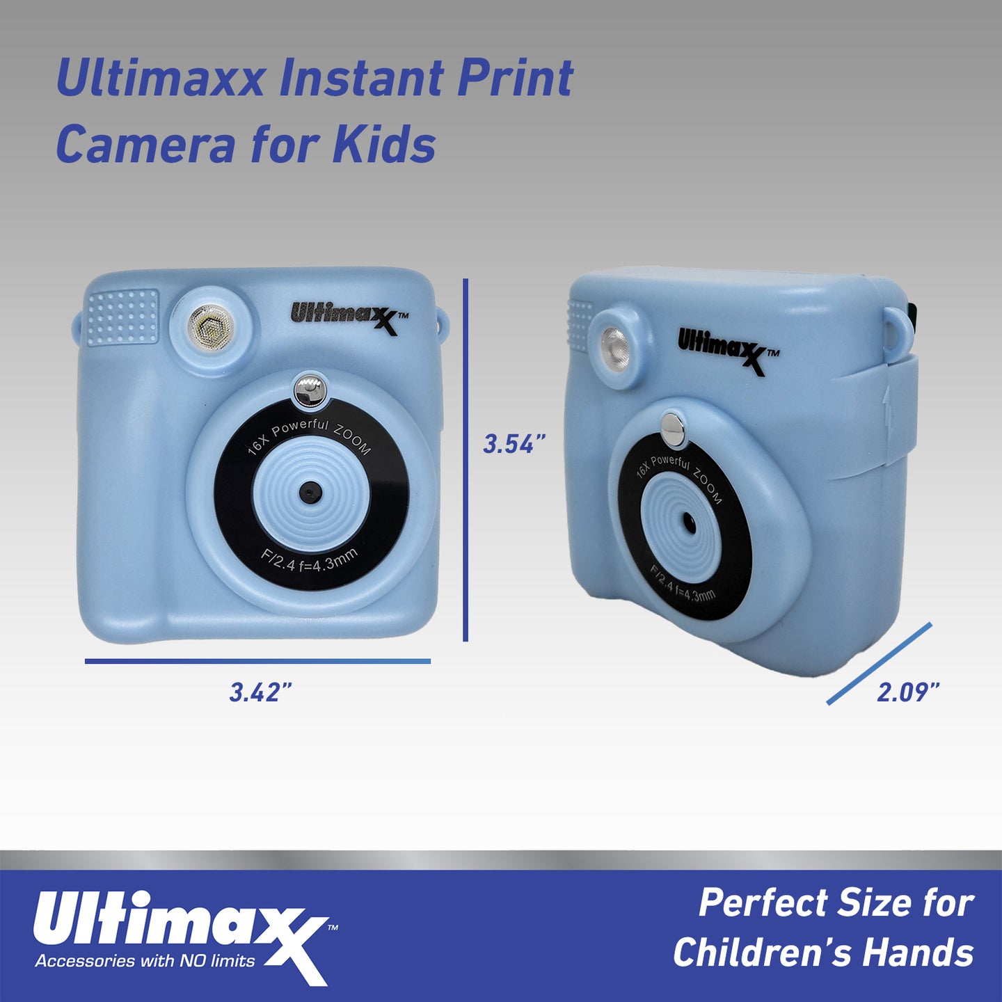 Ultimaxx Kids Digital Camera w/ 32GB Micro SD Card, 3 Rolls Paper - Blue