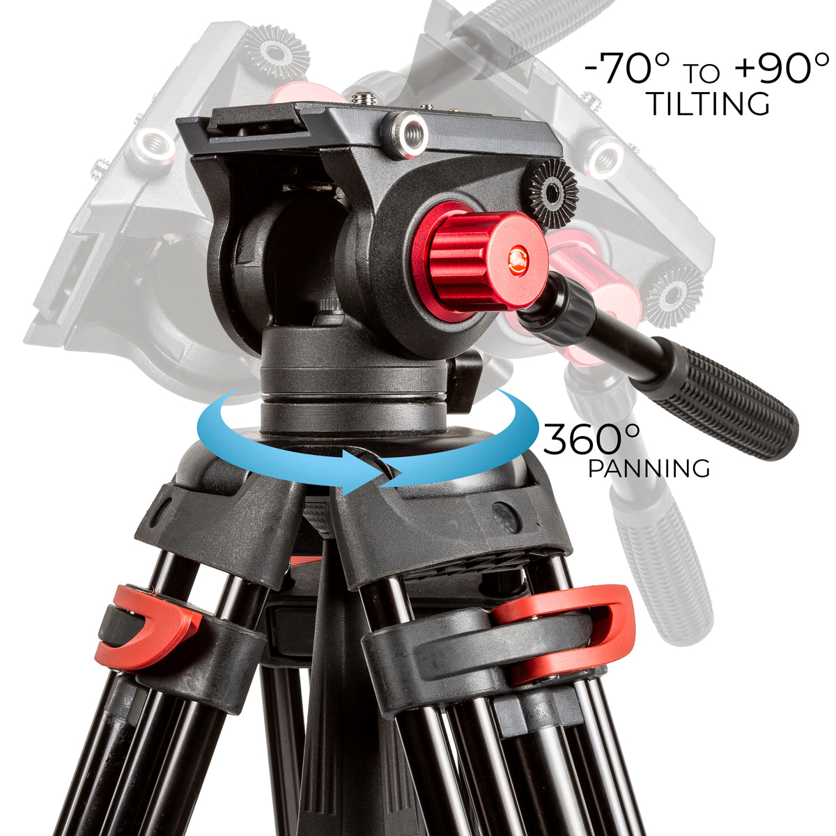 ULTIMAXX 72" Professional Deluxe Video Tripod