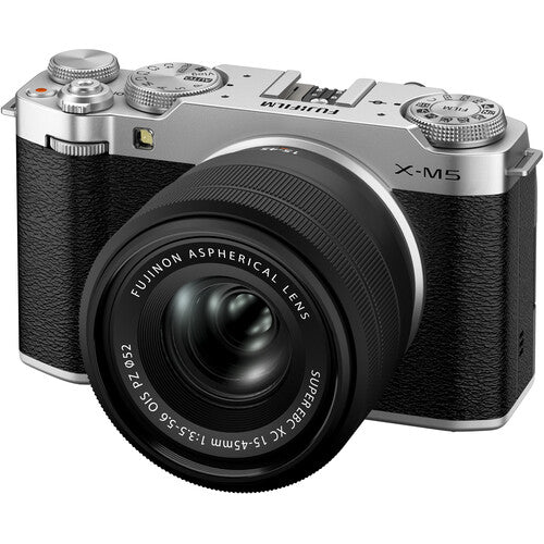 FUJIFILM X-M5 Mirrorless Camera with XC 15-45mm f/3.5-5.6 OIS PZ Lens (Silver)
