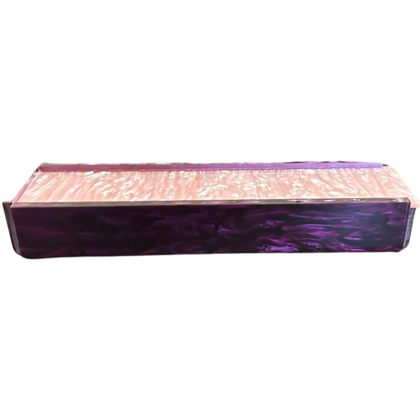 Ready Covers Lucite Rumikub Premium Set - Tiles, Holders, and Storage Acrylic Box Included (Purple Marble w Pink Marble)