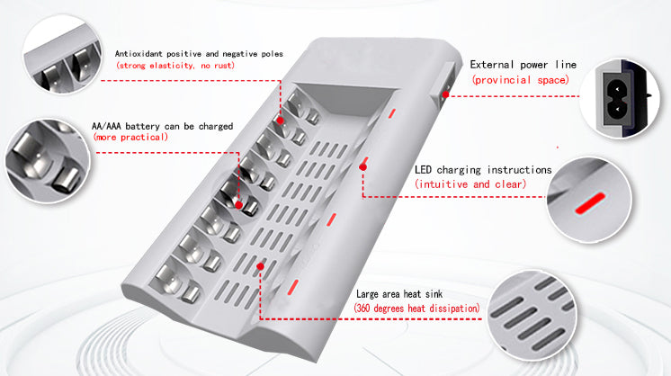 Ultimaxx Battery Charger for 8AA & 8AAA Batteries