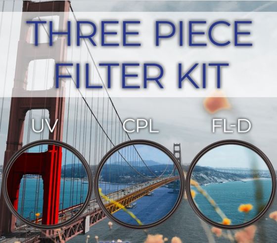 ULTIMAXX 3 Piece Multi Coated HD Filter Kit 86mm (UV, CPL, FLD)